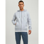 Sweat  capuche zipp relaxed fit manches longues gris clair en coton