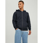 Sweat  capuche zipp relaxed fit manches longues noir en coton
