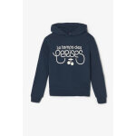 Sweat fille,  capuche celiagi en coton bleu marine