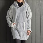 Sweat plaid polaire en polyester 70 x 87 bien au chaud acier
