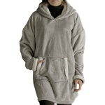 Sweat plaid polaire en polyester 70 x 87 bien au chaud beige