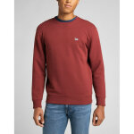 Sweatshirt homme rouge brique plain crew en coton