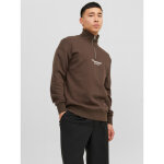 Sweatshirt relaxed fit col haut manches longues marron en coton