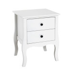Table d'appoint 2 tiroirs - blanc