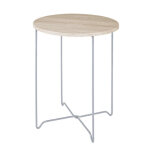 Table d'appoint acier et effet chêne clair Table d'appoint acier et effet chêne clair