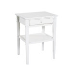 Table d'appoint en bois massif laqu blanc