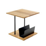 Table d'appoint en chne porte journeaux integr