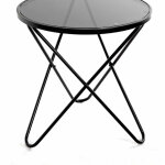 Table d'appoint design caf� tablette en verre tremp�