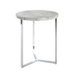 Table d'appoint design avec structure en tube d'acier chromé et plateau en mdf décor optique béton gris ... Table d'appoint design avec structure en tube d'acier chromé et plateau en mdf décor optique béton gris ...