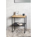 Table d'appoint  deux niveaux chne et mtal