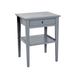 Table d'appoint gris avec 1 tiroir et plateau supplémentaire en bois massif laqué Table d'appoint gris avec 1 tiroir et plateau supplémentaire en bois massif laqué