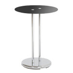 Table d'appoint inox et verre trempé noir Table d'appoint inox et verre trempé noir
