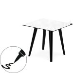 Table d'appoint magnétique carrée bipolart métal noir avec 1 top tableau blanc effaçable Table d'appoint magnétique carrée bipolart métal noir avec 1 top tableau blanc effaçable