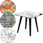 Table d'appoint magnétique carrée bipolart métal noir avec 3 tops style kid Table d'appoint magnétique carrée bipolart métal noir avec 3 tops style kid