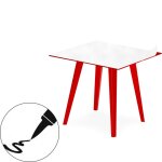 Table d'appoint magnétique carrée bipolart métal rouge avec 1 top tableau blanc effaçable Table d'appoint magnétique carrée bipolart métal rouge avec 1 top tableau blanc effaçable