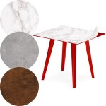 Table d'appoint magnétique carrée bipolart métal rouge avec 3 tops style textures Table d'appoint magnétique carrée bipolart métal rouge avec 3 tops style textures