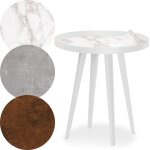 Table d'appoint magnétique ronde à rebord bipolart métal blanc avec 3 tops style textures Table d'appoint magnétique ronde à rebord bipolart métal blanc avec 3 tops style textures