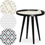 Table d'appoint magn�tique ronde � rebord bipolart m�tal noir avec 3 tops style scandinave