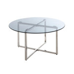 Table d'appoint plateau en verre trempé teinté gris Table d'appoint plateau en verre trempé teinté gris