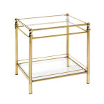 Table d'appoint plateaux en verre trempé transparent Table d'appoint plateaux en verre trempé transparent
