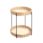 Table d'appoint ronde deux niveaux structure en acier