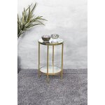 Table d'appoint ronde avec tagres en verre miroir