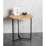 Table d'appoint ronde plateau chne