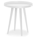 Table d'appoint ronde  rebord bipolart mtal blanc