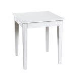 Table d'appoint avec structure en bois massif laqu blanc et plateau en mdf laqu blanc