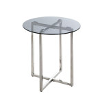 Table d'appoint structure en inox brillant Table d'appoint structure en inox brillant