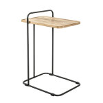 Table d'appoint en structure en tube d'acier laqué noir, Table d'appoint en structure en tube d'acier laqué noir,