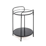 Table d'appoint ronde structure en tube d'acier laqu