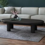 Table basse arrondie avec pieds colonnes roady noir Table basse arrondie avec pieds colonnes roady noir