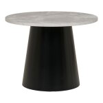 Table basse brito aspect marbre gris noir
