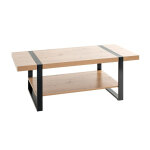 Table basse dcor chne et acier laqu noir