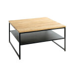 Table basse deux niveaux chne et mtal