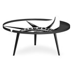 Table basse magntique ronde  rebord bipolart mtal noir avec 2 tops style fun
