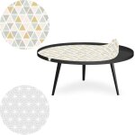 Table basse magn�tique ronde � rebord bipolart m�tal noir avec 2 tops style scandinave
