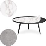 Table basse magnétique ronde à rebord bipolart métal noir avec 2 tops style textures Table basse magnétique ronde à rebord bipolart métal noir avec 2 tops style textures