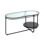 Table basse en métal laqué noir, Table basse en métal laqué noir,