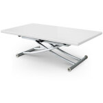 Table basse relevable à rallonge blanc ella Table basse relevable à rallonge blanc ella