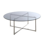 Table basse structure en inox brillant Table basse structure en inox brillant