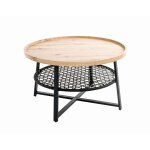 Table basse en tube plateau en mdf d�cor ch�ne