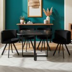 Table carrée avec 4 chaises gain de place oslo effet marbre noir et velours noir Table carrée avec 4 chaises gain de place oslo effet marbre noir et velours noir