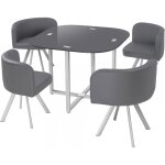 Table et chaises 90 gris chess Table et chaises 90 gris chess