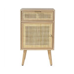 Table de chevet avec cannage en rotin naturel