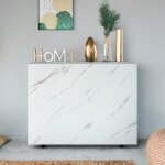 Table console extensible nefertiti effet marbre blanc Table console extensible nefertiti effet marbre blanc