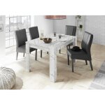 Table extensible 137cm carrara dcor marbre blanc