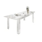 Table extensible 137x90cm prisma laqué blanc brillant Table extensible 137x90cm prisma laqué blanc brillant