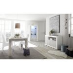 Table extensible console chene pino blanc